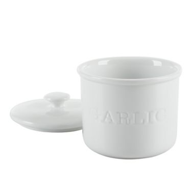 Our Table&trade; Simply White Words Garlic Keeper. View a larger version of this product image.