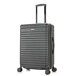 InUSA Luggage Deep 24-Inch Hardside Spinner Checked Luggage in Black