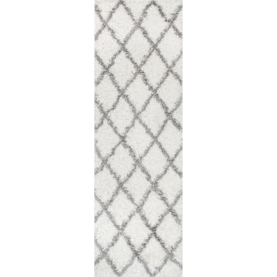 nuLOOM Shanna Shaggy 2-Foot 8-Inch x 8-Foot Runner in White