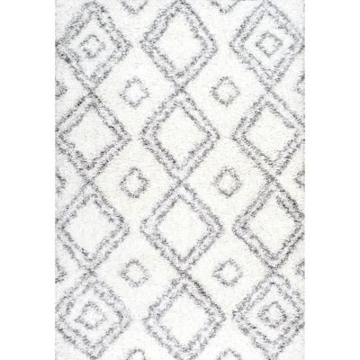 nuLOOM Iola Easy 4-Foot x 6-Foot Shag Area Rug in White