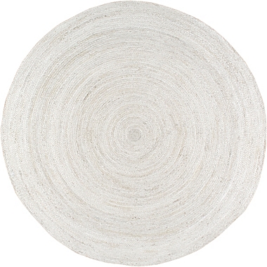 nuLOOM Rigo Hand Woven Farmhouse Jute 4&#39; Round Area Rug in White. View a larger version of this product image.