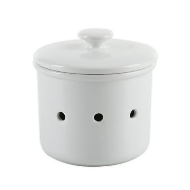 Our Table&trade; Simply White Words Garlic Keeper. View a larger version of this product image.