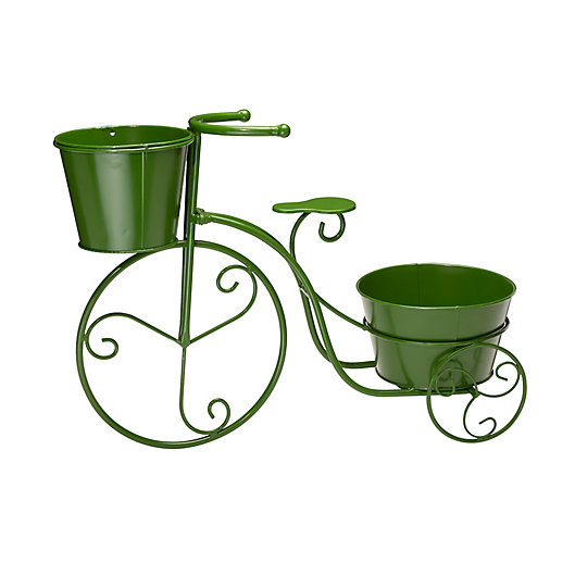 Alternate image 1 for Glitzhome® Metal Tricycle Plant Stand in Green