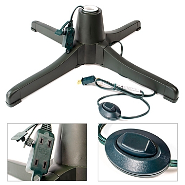 Puleo International 26-Inch Electric Rotating Tree Stand in Dark Green. View a larger version of this product image.