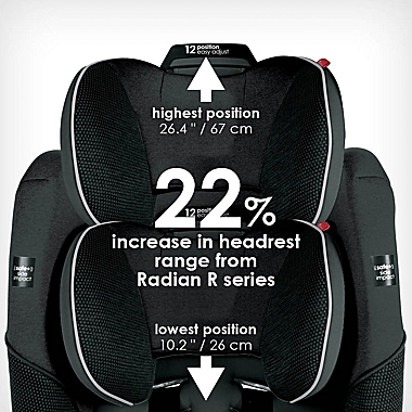 Diono&reg; radian&reg; 3QXT Ultimate 3 Across All-in-One Convertible Car Seat in Black. View a larger version of this product image.