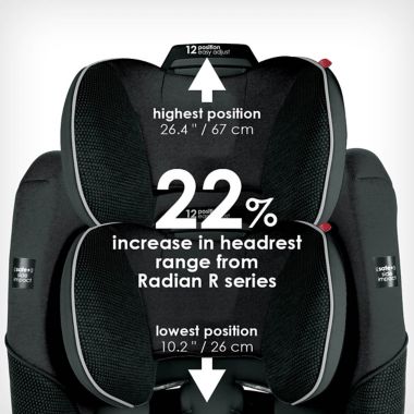 Diono&reg; radian&reg; 3QXT Ultimate 3 Across All-in-One Convertible Car Seat in Black. View a larger version of this product image.