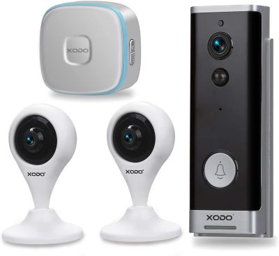 XODO&reg; PK2 Wi-Fi Smart Home Security Kit - 2 Pack 1080P Cameras &amp; Live Video Doorbell