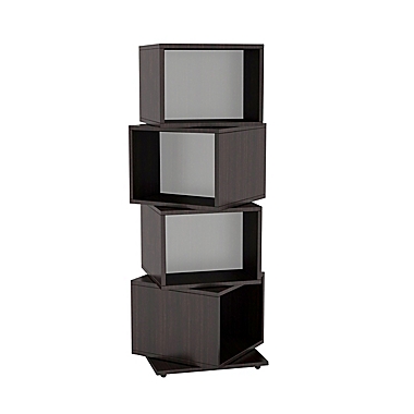 Atlantic 4-Tier Rotating Cube Media Tower in Espresso. View a larger version of this product image.