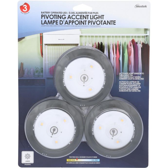 LED Puck Lights with Sensor (Set of 3) Bed Bath and Beyond Canada