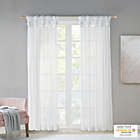 Alternate image 4 for Madison Park Ceres 63-Inch Twist Tab Voile Window Curtain Panel in White (Single)