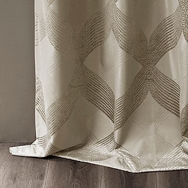 SunSmart Bentley Ogee Knitted Jacquard Total Blackout Window Curtain Panel (Single). View a larger version of this product image.