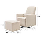 Alternate image 5 for DaVinci Olive Upholstered Swivel Glider with Ottoman in Cream