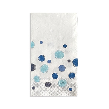 Simply Essential&trade; Circle Dot 32-Count Disposable Guest Towels in Blue. View a larger version of this product image.