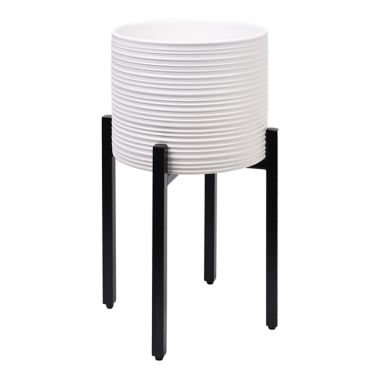 222 Fifth Ridge 20-Inch Tall Ceramic Indoor Planter in White. View a larger version of this product image.