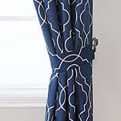 Brent Embroidered Window Curtain Tie Backs in Navy/White (Set of 2)