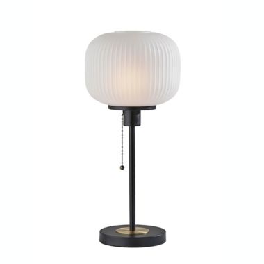 Adesso&reg; Textured Glass Table Lamp in Black. View a larger version of this product image.