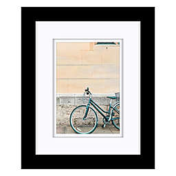 Gallery Solutions 8-Inch x 10-Inch Black Wood Frame with White Mat
