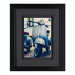 Gallery Solutions 5-Inch x 7-Inch Double Matted Wall/Easel Wood Picture Frame in Black