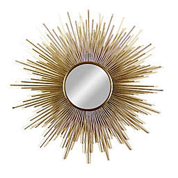 Patton Wall Décor 37-Inch x 33-Inch Round Spoked Wall Mirror in Gold