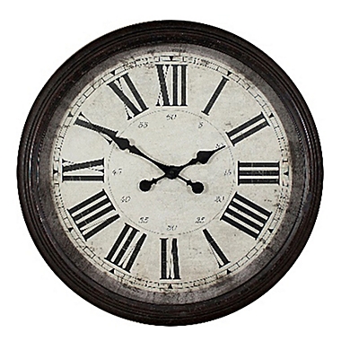 Patton Wall D&eacute;cor 30-Inch Deep Dish Wall Clock in Black. View a larger version of this product image.