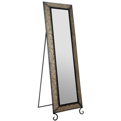 Gallery Solutions 66.5-Inch x 20.1-Inch Rectangular Embossed Full Length Mirror in Antique Bronze