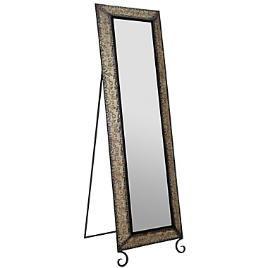 Gallery Solutions 66.5-Inch x 20.1-Inch Rectangular Embossed Full Length Mirror in Antique Bronze. View a larger version of this product image.