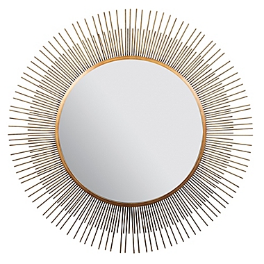 Gallery Solutions 36-Inch Round Sunburst Wall Mirror in Gold. View a larger version of this product image.