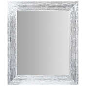 25-Inch x 21-Inch Textured Wall Mirror in White/Silver