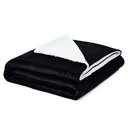 Cozy Tyme Babineaux Sherpa Reversible 108-Inch x 90-Inch Throw Blanket in Black