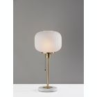 Alternate image 3 for Adesso&reg; Textured Glass Table Lamp in Brass/White