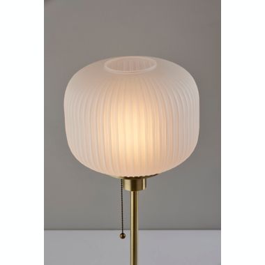 Adesso&reg; Textured Glass Table Lamp in Brass/White. View a larger version of this product image.