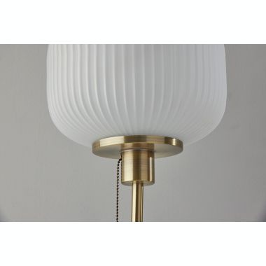 Adesso&reg; Textured Glass Table Lamp in Brass/White. View a larger version of this product image.