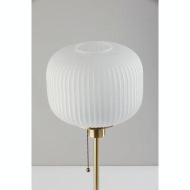 Adesso&reg; Textured Glass Table Lamp in Brass/White. View a larger version of this product image.