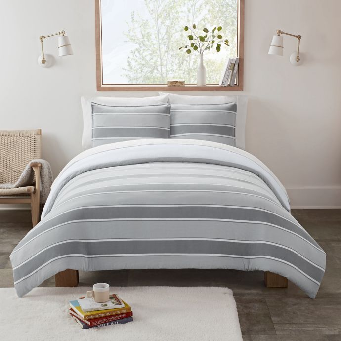 UGG® Devon 3Piece Reversible Stripe Comforter Set Bed Bath & Beyond
