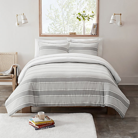 Alternate image 1 for UGG® Devon 3-Piece Reversible King Comforter Set in Seal Grey Stripe
