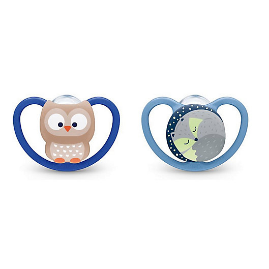 Alternate image 1 for NUK® Space™ 2-Pack Koala/Tiger Orthodontic Pacifiers in Blue