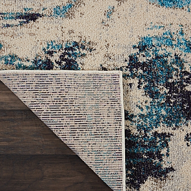Nourison Celestial Abstract 3&#39;11 x 5&#39;11 Area Rug in Ivory/Teal. View a larger version of this product image.