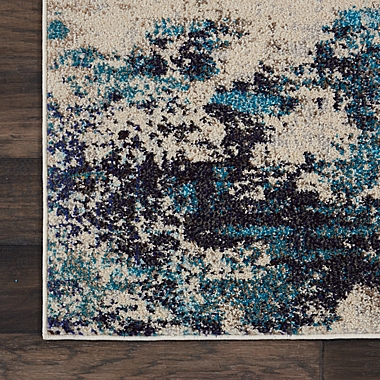 Nourison Celestial Abstract 3&#39;11 x 5&#39;11 Area Rug in Ivory/Teal. View a larger version of this product image.
