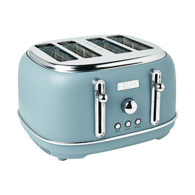 Vintage Electric 4 Slice Toaster Copper Blue Stainless Steel 1650W Not DeLonghi 