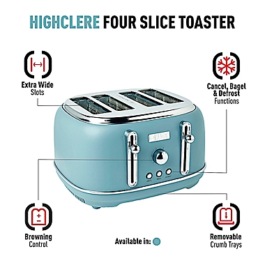 Haden Highclere 4-Slice Toaster in Pool Blue. View a larger version of this product image.