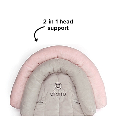 Diono&reg; cuddle soft&trade; 2-in-1 Infant Head Support in Grey/Pink. View a larger version of this product image.