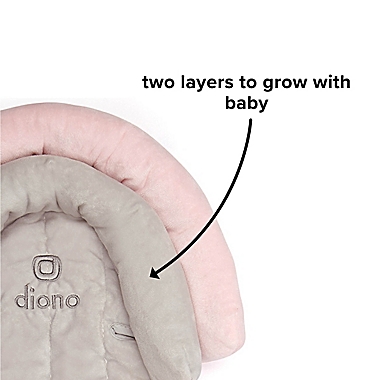 Diono&reg; cuddle soft&trade; 2-in-1 Infant Head Support in Grey/Pink. View a larger version of this product image.