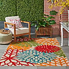 Alternate image 1 for Nourison&trade; Aloha Floral Burst 5&#39;3&quot; x 7&#39;5&quot; Indoor/Outdoor Area Rug in Green
