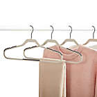 Alternate image 1 for Squared Away&trade; No Slip Slim Hangers in Oyster Grey with Black Hook (Set of 16)