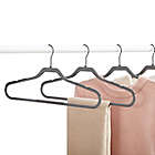 Alternate image 1 for Squared Away&trade; No Slip Slim Clothing Hangers in Cool Grey with Black Hooks (Set of 50)