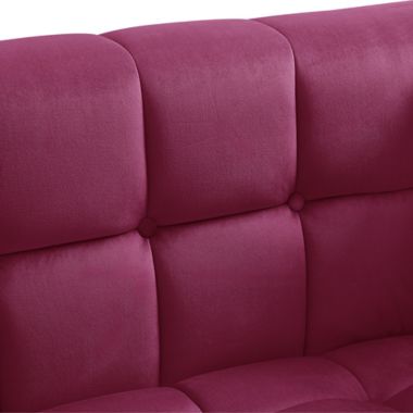 Inspired Home Velvet Upholstered Club Chair in Fuchsia. View a larger version of this product image.