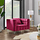 Alternate image 2 for Inspired Home Velvet Upholstered Club Chair in Fuchsia