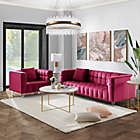 Alternate image 1 for Inspired Home Velvet Upholstered Club Chair in Fuchsia