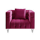 Alternate image 5 for Inspired Home Velvet Upholstered Club Chair in Fuchsia