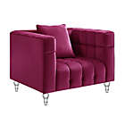 Alternate image 0 for Inspired Home Velvet Upholstered Club Chair in Fuchsia